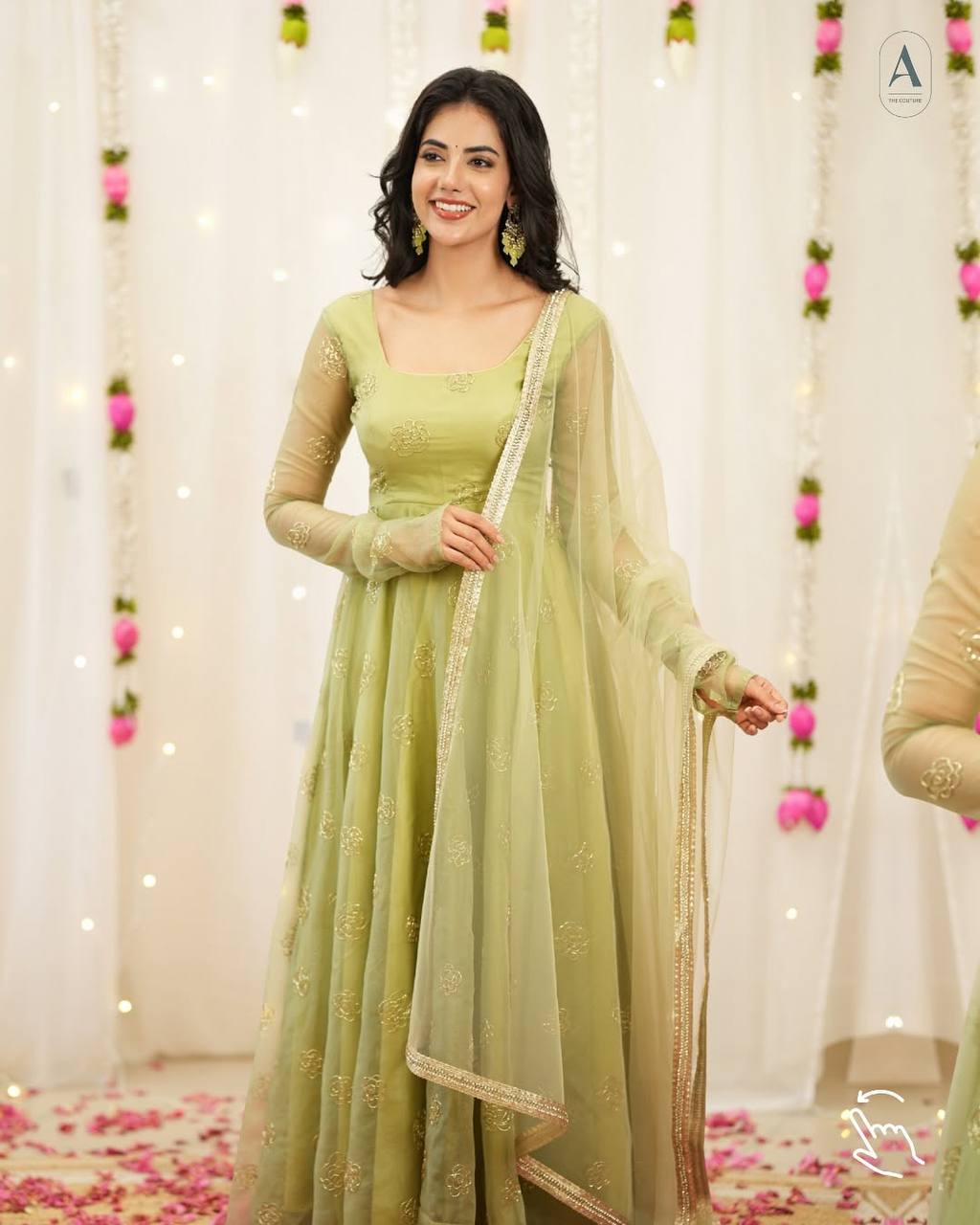 The Ethereal Sage Gilded A-Line Couture